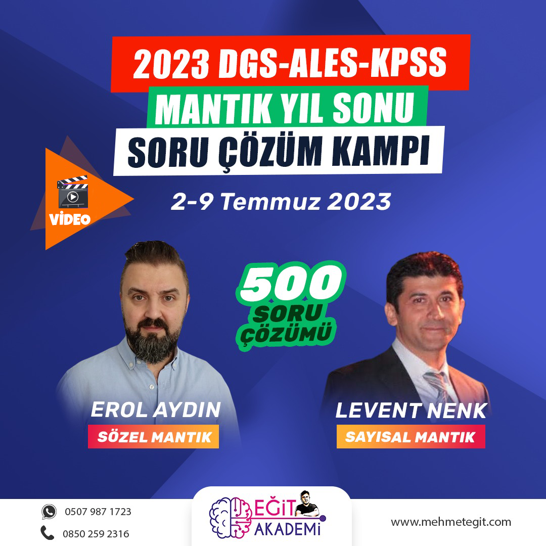 KPSS 2024 DGS – ALES – KPSS MANTIK SORU ÇÖZÜMÜ VİDEO DERS PAKETİ