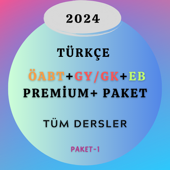 2024 Türkçe ÖABT+GY/GK+EB Tüm Dersler Premium+ Paket (KİTAPSIZ)