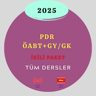 2025 PDR ÖABT + GY/GK Tüm Dersler İkili Paket