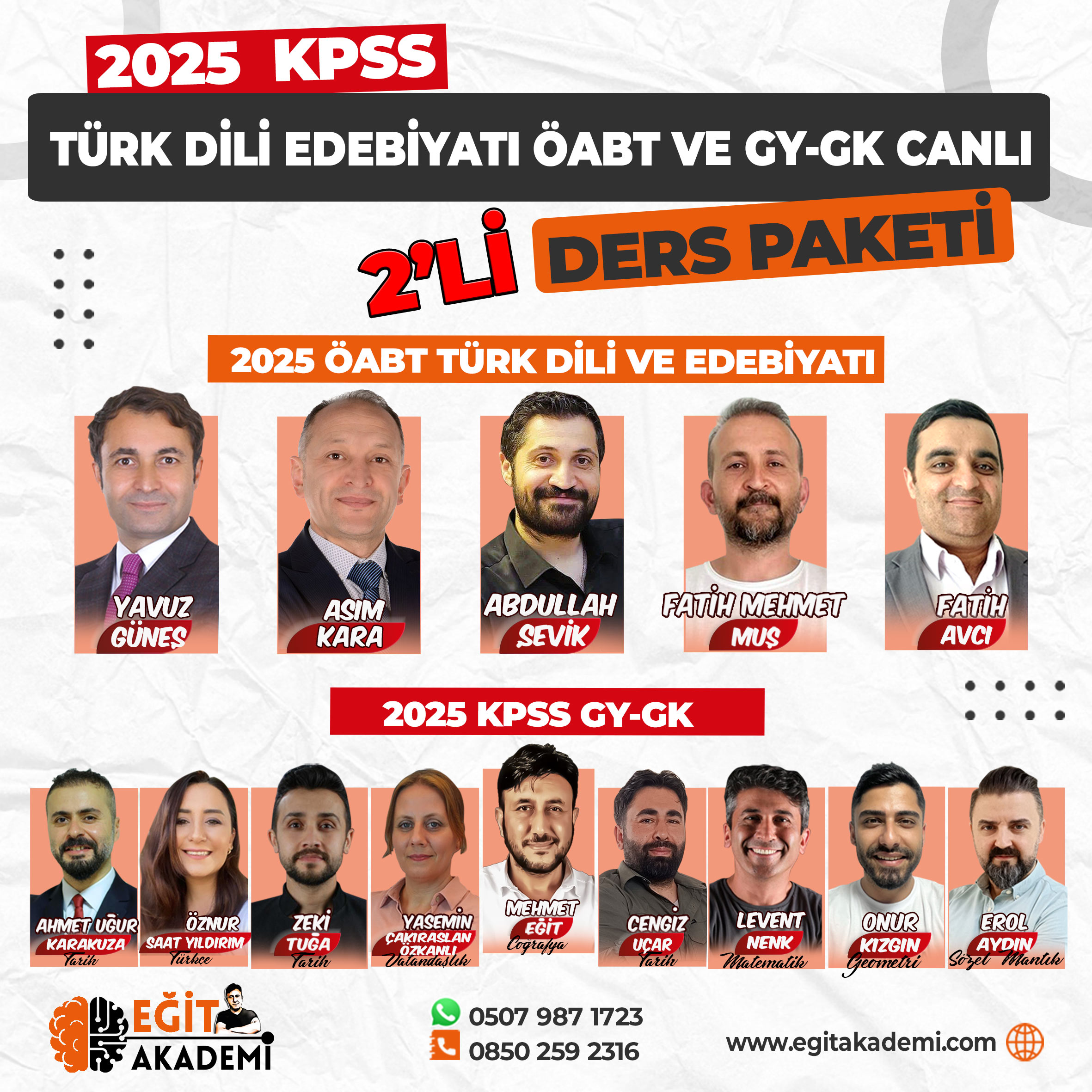 KPSS 2025 TÜRK DİLİ VE EDEBİYATI ÖABT VE GYGK 2’Lİ CANLI DERS PAKETİ