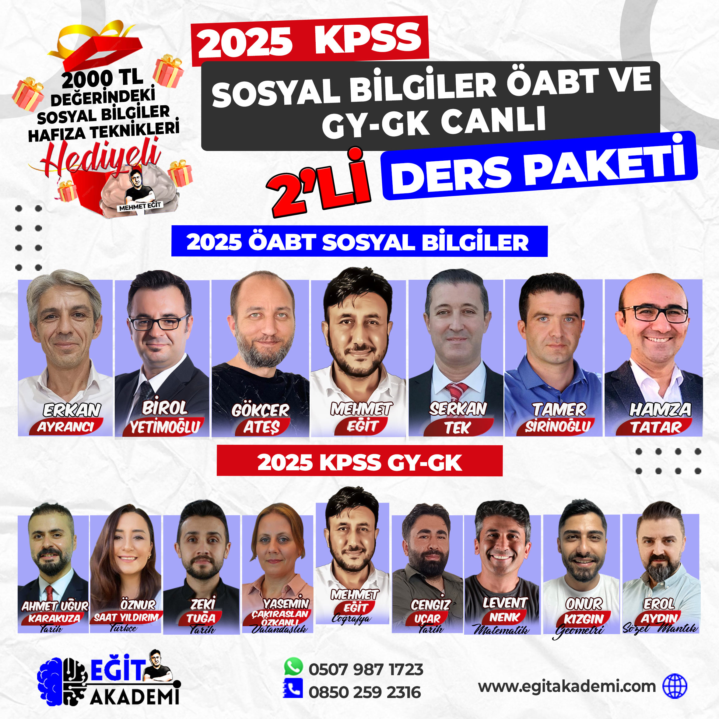 KPSS 2025 Sosyal Bilgiler ÖABT VE GYGK 2’Lİ CANLI DERS PAKETİ