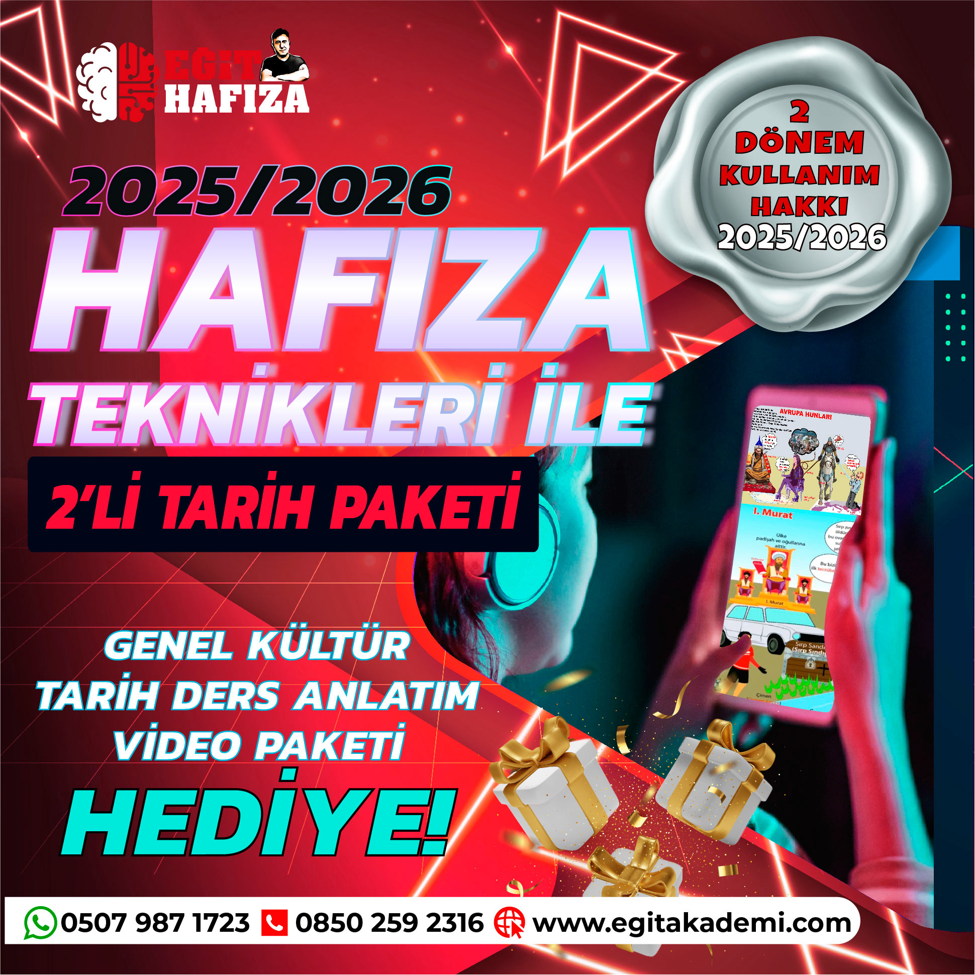 2025/2026 KPSS HAFIZA TEKNİKLERİYLE 2’Li AVANTAJLI TARİH PAKETİ (GENEL TARİH- İNKILAP TARİHİ)