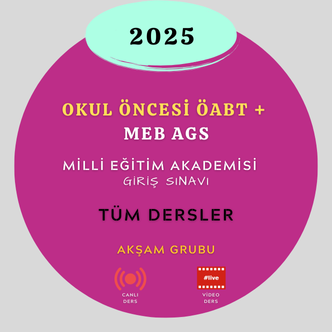 2025- OKUL ÖNCESİ ÖABT + MEB AGS TÜM DERSLER PREMİUM+ KİTAP