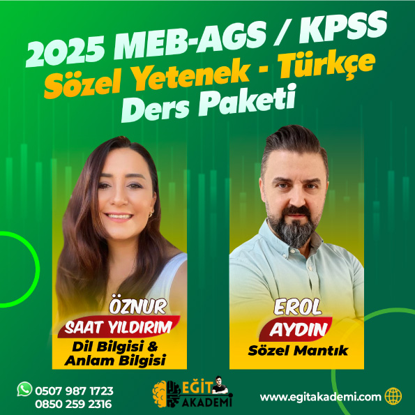 2025 MEB – AGS & KPSS SÖZEL YETENEK- TÜRKÇE CANLI / VİDEO DERS PAKETİ