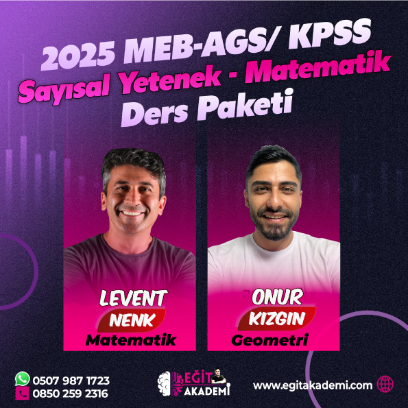 2025 MEB – AGS & KPSS SAYISAL YETENEK- MATEMATİK & GEOMETRİ CANLI / VİDEO DERS PAKETİ