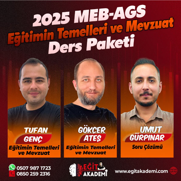 2025 MEB - AGS EĞİTİMİN TEMELLERİ VE MEVZUAT CANLI / VİDEO DERS PAKETİ