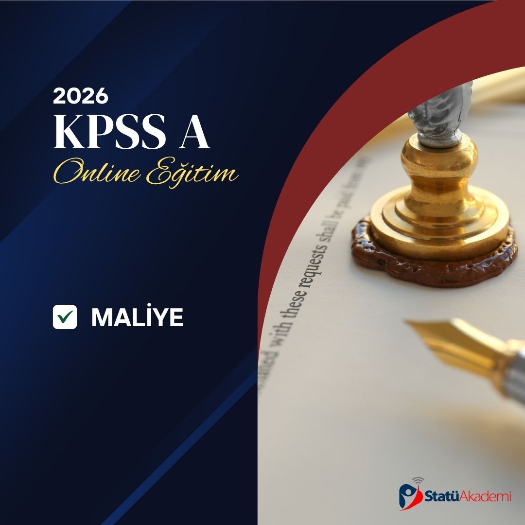 MALİYE VE VERGİ HUKUKU (2026 KPSS A)