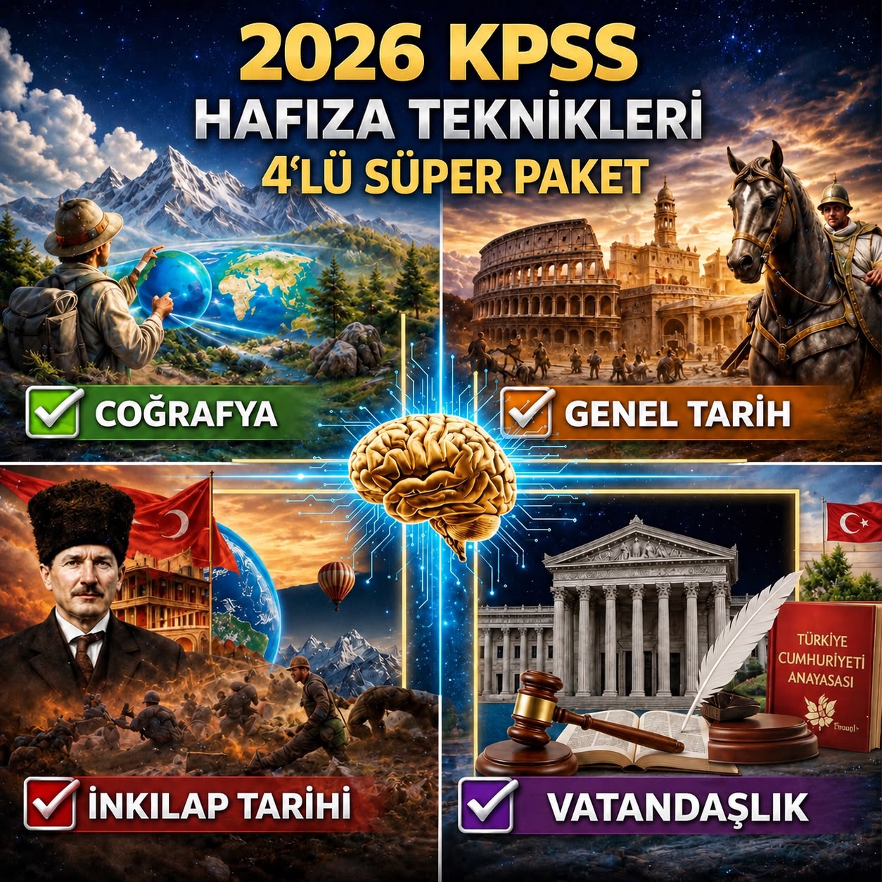 2026 KPSS HAFIZA TEKNİKLERİYLE 4’LÜ SÜPER PAKET